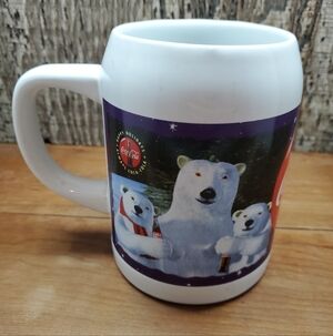 Vintage Coca Cola Polar Bear Collectible Mug Stein 24Oz. 1995 Made In Thailand